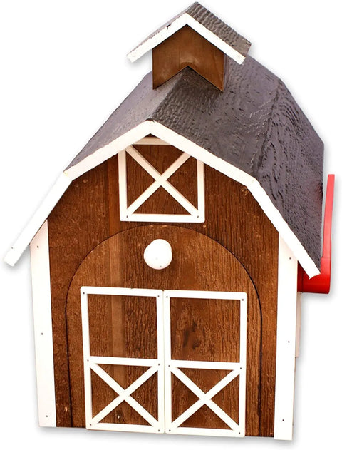 22 Inch Amish Craft Dutch Barn Style Wooden Mailbox – Rustic Post-Mount Outdoor Decor | Made in USA Amish Toy Box  Tools & Home Improvement