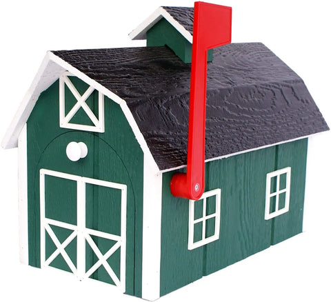 22 Inch Amish Craft Dutch Barn Style Wooden Mailbox – Rustic Post-Mount Outdoor Decor | Made in USA Amish Toy Box  Tools & Home Improvement