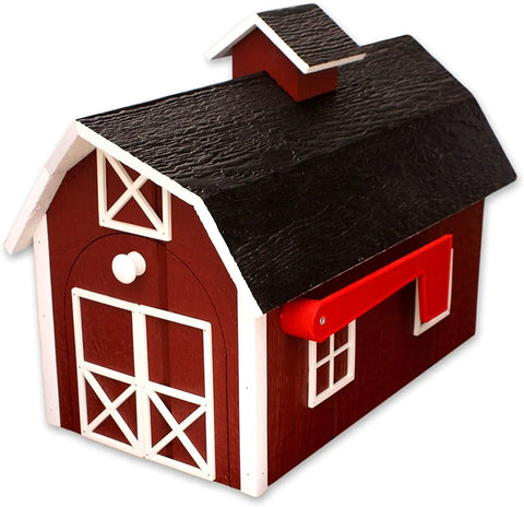 22 Inch Amish Craft Dutch Barn Style Wooden Mailbox – Rustic Post-Mount Outdoor Decor | Made in USA Amish Toy Box  Tools & Home Improvement