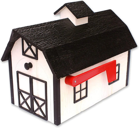 22 Inch Amish Craft Dutch Barn Style Wooden Mailbox – Rustic Post-Mount Outdoor Decor | Made in USA Amish Toy Box  Tools & Home Improvement