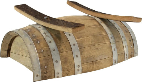 23 Inch Rustic Whiskey Barrel Flower Planter – Reclaimed White Oak Wood | Amish-Made in USA Amish Toy Box  Flower Planter