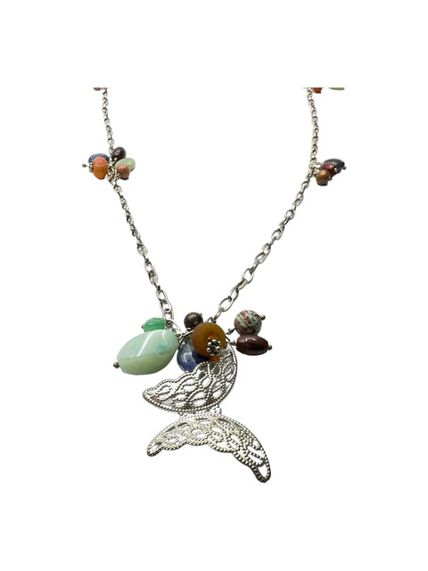 24 Inch Butterfly Charm Necklace with Gemstone Cluster – Handcrafted Jewelry | Made in USA Michelle Marie Boutique  Charm neckalce