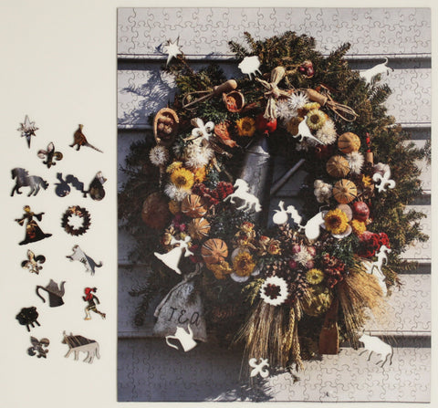 Christmas Wreath, Wooden Puzzle, 515 Pcs Perplexing Puzzles  Jigsaw Puzzles