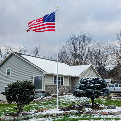 25 Foot Tapered Aluminum Flagpole – Heavy-Duty Construction with Gold Anodized Ball | Made in USA Freedom Flag and Pole 