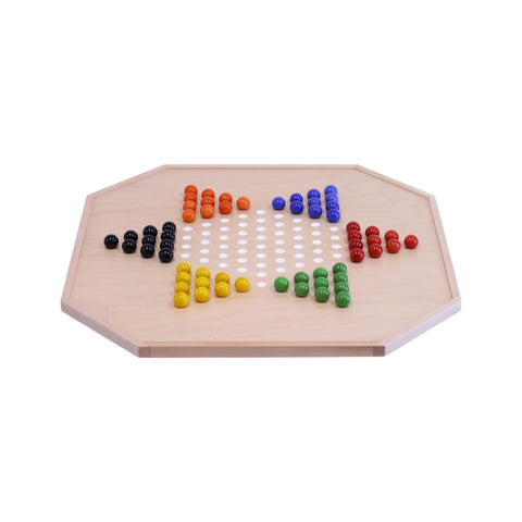 25 Inch Amish Crafted Aggravation and Chinese Checkers Combo Game Board Set – Maple Wood with Large Marbles | Made in USA Amish Toy Box  Toy