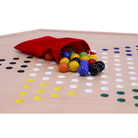 25 Inch Amish Crafted Aggravation and Chinese Checkers Combo Game Board Set – Maple Wood with Large Marbles | Made in USA Amish Toy Box  Toy