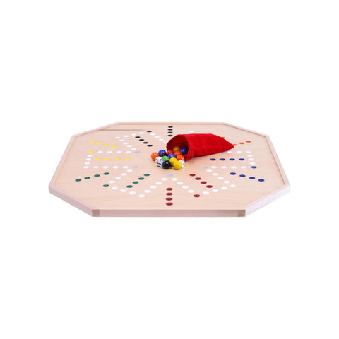 25 Inch Amish Crafted Aggravation and Chinese Checkers Combo Game Board Set – Maple Wood with Large Marbles | Made in USA Amish Toy Box  Toy
