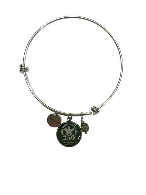 250th Anniversary Military Bangle Bracelet – Stainless Steel Charm Adjustable Wristband | Made in USA Michelle Marie Boutique  Bracelet
