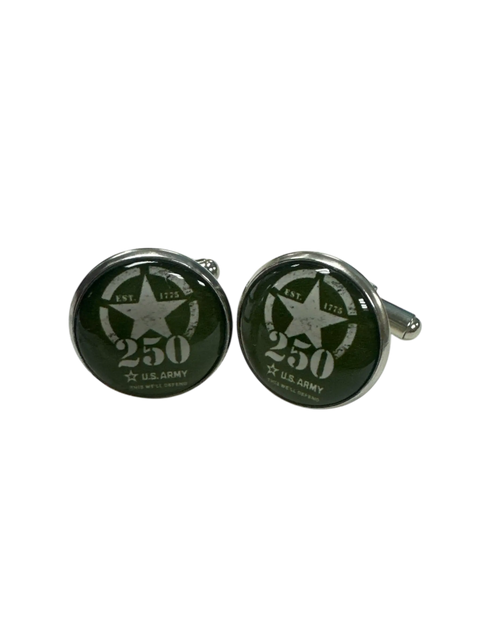 250th Anniversary Military Cufflinks Stainless Steel 0.75 Inch Logo – Officially Licensed USA Made Gift Michelle Marie Boutique  cufflinks
