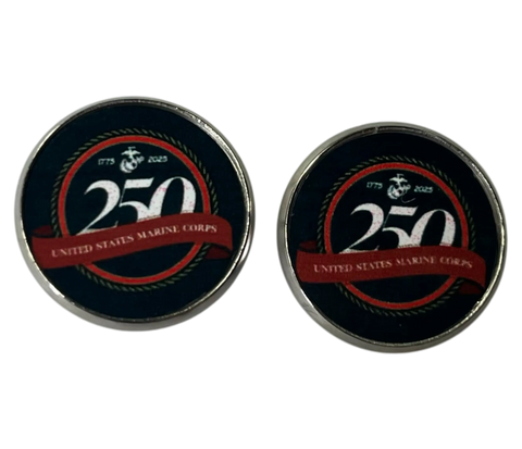 250th Anniversary Military Cufflinks Stainless Steel 0.75 Inch Logo – Officially Licensed USA Made Gift Michelle Marie Boutique  cufflinks