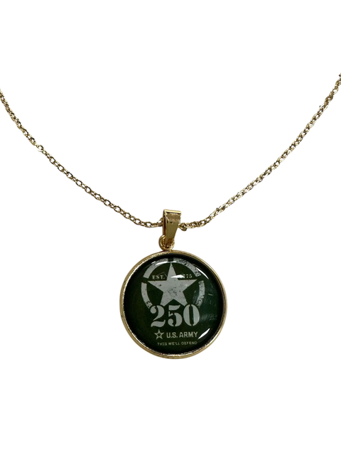 250th Anniversary Military Pendant Necklace – Silver Or Gold Plated Stainless Steel – Handmade USA | Unisex Adjustable Chain Gift Michelle Marie Boutique  Necklace