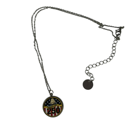 250th Anniversary Military Pendant Necklace – Silver Or Gold Plated Stainless Steel – Handmade USA | Unisex Adjustable Chain Gift Michelle Marie Boutique  Necklace
