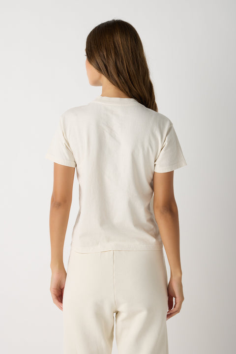 Vintage-Inspired Petite Cropped T-Shirt – Close Fit Daily Essential | Made in USA EcoCycle Cotton US Standard Apparel  SS SIDE SEAM TEE