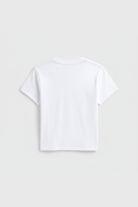 Vintage-Inspired Petite Cropped T-Shirt – Close Fit Daily Essential | Made in USA EcoCycle Cotton US Standard Apparel  SS SIDE SEAM TEE
