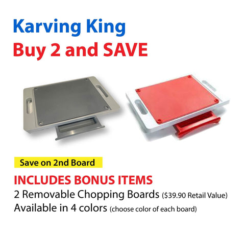 Set of 2 Dripless Cutting Boards – Dual Function Kitchen Chopping Mats | Made in USA Karving King 