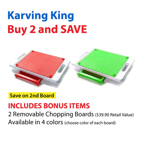 Set of 2 Dripless Cutting Boards – Dual Function Kitchen Chopping Mats | Made in USA Karving King 