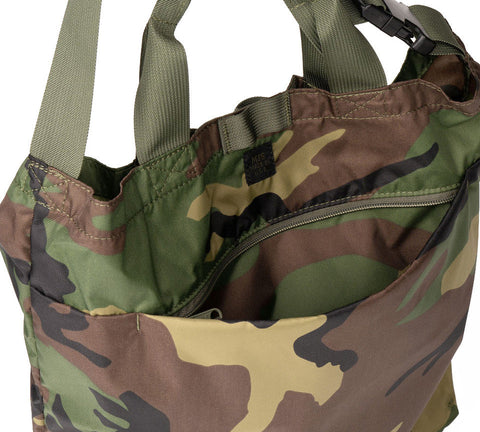 Water-Resistant Woodland Camo 2-Way Shoulder Bag – Durable Packcloth Nylon | Made in USA MIS  Shoulder Bag