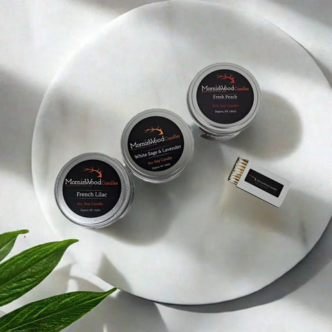 3 Candles -Soy Tin Collection MorninWood Candles  Candles