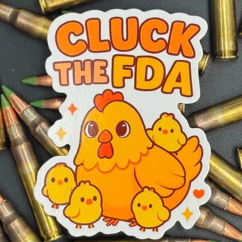 3 Inch Cluck The FDA Decorative Sticker – Vibrant Chicken Design | Made in USA Arts & Crafts Embellishment American Lictor  Vinyl Stickers