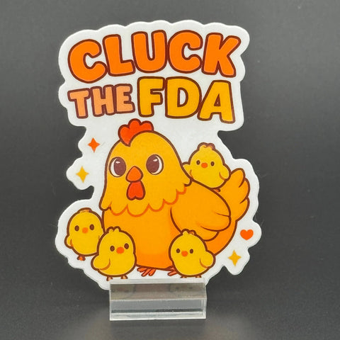 3 Inch Cluck The FDA Decorative Sticker – Vibrant Chicken Design | Made in USA Arts & Crafts Embellishment American Lictor  Vinyl Stickers
