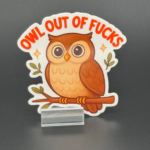 3 Inch Humorous Owl Decorative Sticker – Creative Arts & Crafts Embellishment | Made in USA American Lictor  Vinyl Stickers
