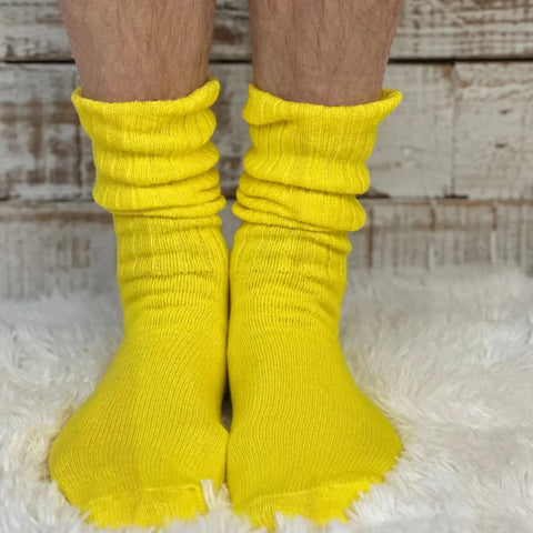 3 Pack RETRO Cotton Crew Socks 10-12 - Fuchsia, Orange, Yellow | Made in USA Catherine Cole Studio  socks