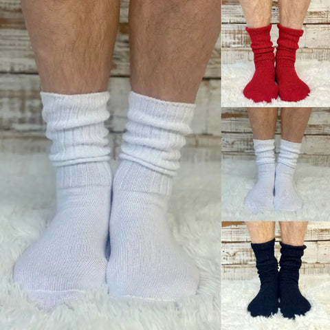 3 Pack RETRO Cotton Crew Socks 10-12 - Red, White, Black | Made in USA Catherine Cole Studio  socks