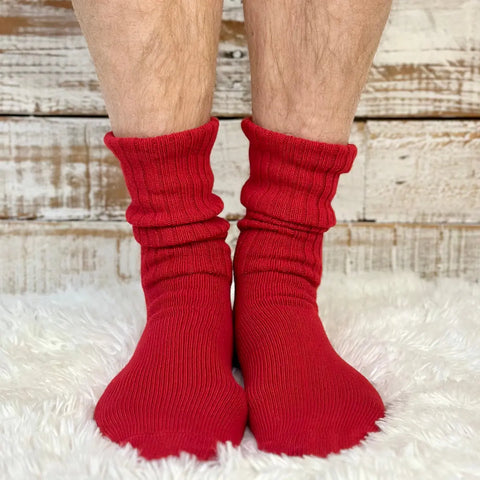 3 Pack RETRO Cotton Crew Socks 10-12 - Red, White, Black | Made in USA Catherine Cole Studio  socks