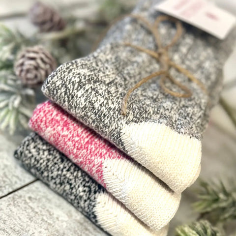 3 Pair Bundle - Cotton Marled Yarn Crew Socks Catherine Cole Studio  socks