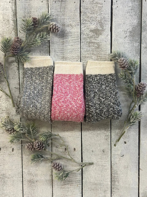 3 Pair Bundle - Cotton Marled Yarn Crew Socks Catherine Cole Studio  socks