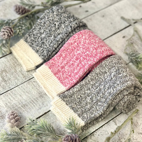 3 Pair Bundle - Cotton Marled Yarn Crew Socks Catherine Cole Studio  socks