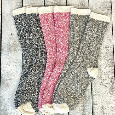 3 Pair Bundle - Cotton Marled Yarn Crew Socks Catherine Cole Studio  socks