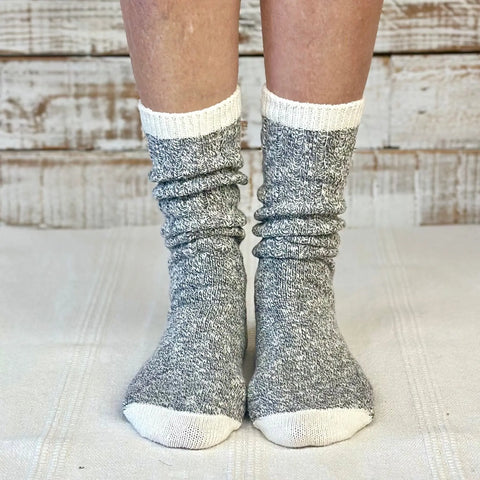 3 Pair Bundle – Recycled Cotton Marled Yarn Crew Socks 8 Inch – Soft Durable Blend | Made in USA Catherine Cole  socks