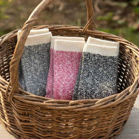 3 Pair Bundle – Recycled Cotton Marled Yarn Crew Socks 8 Inch – Soft Durable Blend | Made in USA Catherine Cole  socks