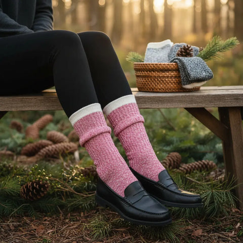 3 Pair Bundle – Recycled Cotton Marled Yarn Crew Socks 8 Inch – Soft Durable Blend | Made in USA Catherine Cole  socks