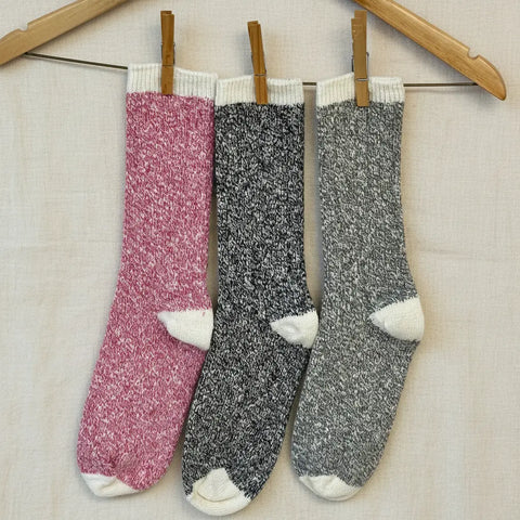 3 Pair Bundle – Recycled Cotton Marled Yarn Crew Socks 8 Inch – Soft Durable Blend | Made in USA Catherine Cole  socks