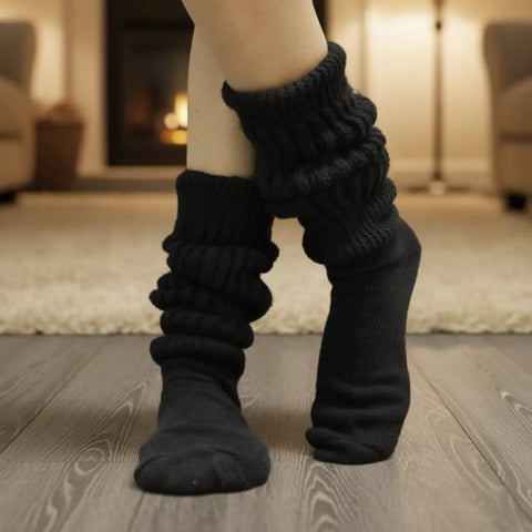 3 Pairs Premium Slouch Socks Bundle – Black White Natural | Made in USA Catherine Cole  socks