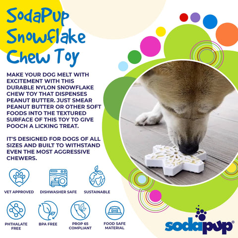 Snowflake Nylon Dog Chew Toy – Durable Interactive Chewer | Made in USA SodaPup  Nylon Dog Toys