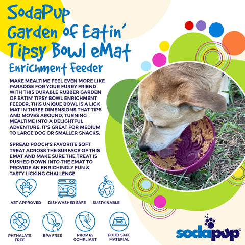 Interactive Dog Feeding Bowl – Garden of Eatin’ Tipsy Design | Made in USA SodaPup  EMAT