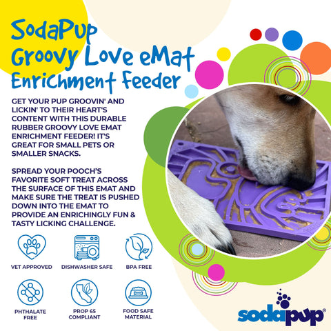 Groovy Love Patterned Lick Mat – Small Size Pet Enrichment Toy | Made in USA SodaPup  EMAT