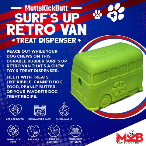 Surf's Up Retro Van Durable Dog Chew Toy – Treat Dispenser | Made in USA SodaPup  Rubber Dog Toys