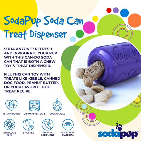 SodaPup Can Toy EDispenser – Durable Rubber Treat Dispensing Chew Toy | Made in USA SodaPup  Rubber Dog Toys