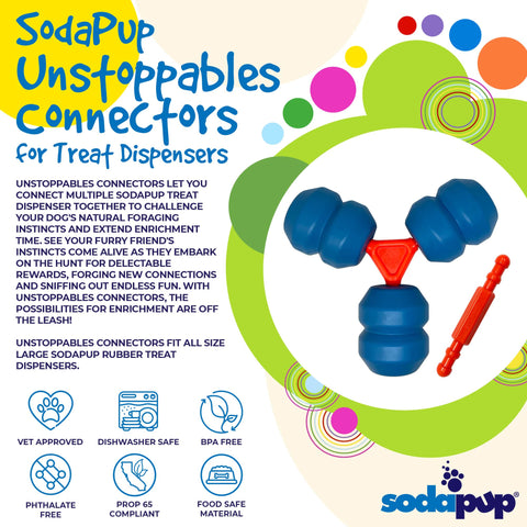 Unstoppables Connector Set – SodaPup Dog Treat Toy Links – 2 Pack | Made in USA SodaPup  Nylon Dog Toys