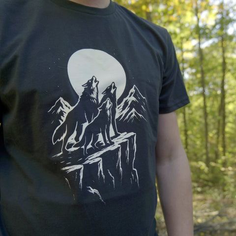 3 Wolf Moon T-Shirt – Premium American Cotton Tee With Classic Pack Design | Made in USA American Lictor  T-Shirt