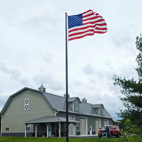 30 Foot Tapered Aluminum Flagpole With External Halyard – Heavy-Duty 5 Inch Diameter | Made in USA Freedom Flag and Pole 