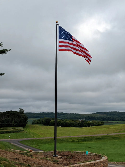 30 Foot Tapered Aluminum Flagpole With External Halyard – Heavy-Duty 5 Inch Diameter | Made in USA Freedom Flag and Pole 