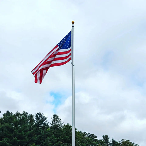 30' Tapered Aluminum Flagpole - 5" With Internal Winch Freedom Flag and Pole 