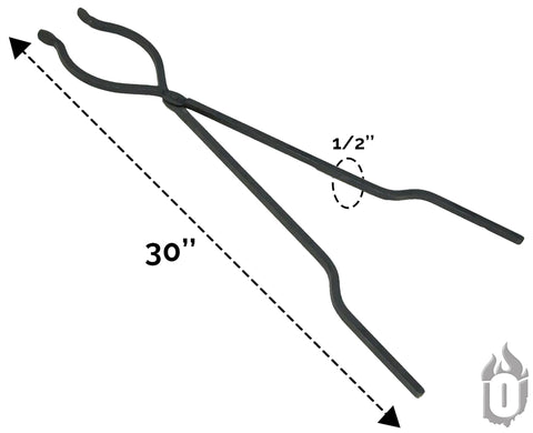 30 Inch Heavy Duty Campfire Tongs – Blacksmith Forged Fire Pit Tool | Made in USA Ohio Flame  Fire Pit Accessories