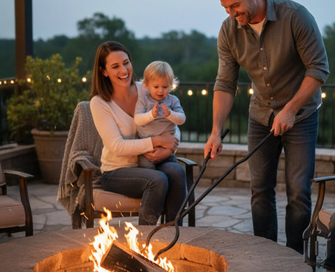 30 Inch Heavy Duty Campfire Tongs – Blacksmith Forged Fire Pit Tool | Made in USA Ohio Flame  Fire Pit Accessories