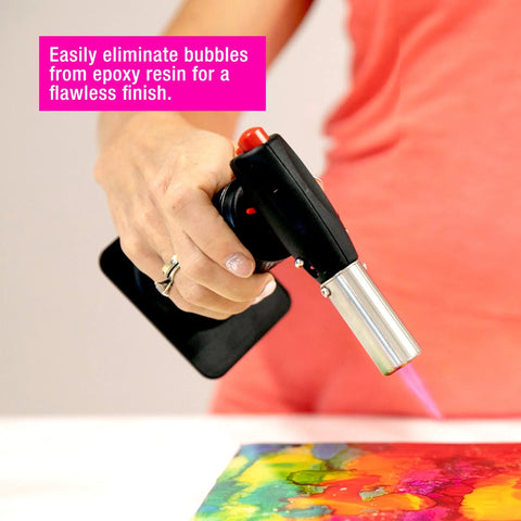Remove bubbles from epoxy resin art with ease using the 32 Oz Epoxy Resin Starter Pack by ArtResin—achieve a flawless, professional finish for all your resin crafting projects.